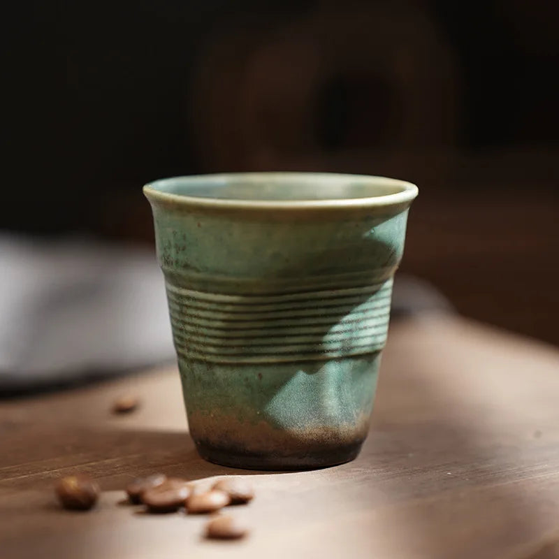 Mini Creative Irregular Coffee Cup - 90/180ml Retro Ceramic