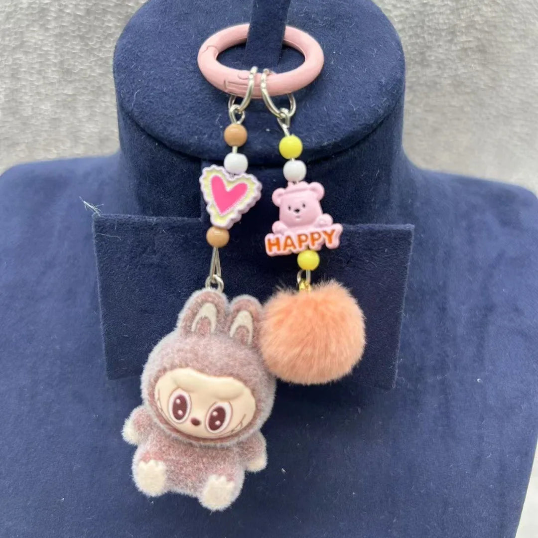 Mini cloth keychain kawaii three-dimensional cartoon creative car phone pendant bag hanging children's day gift