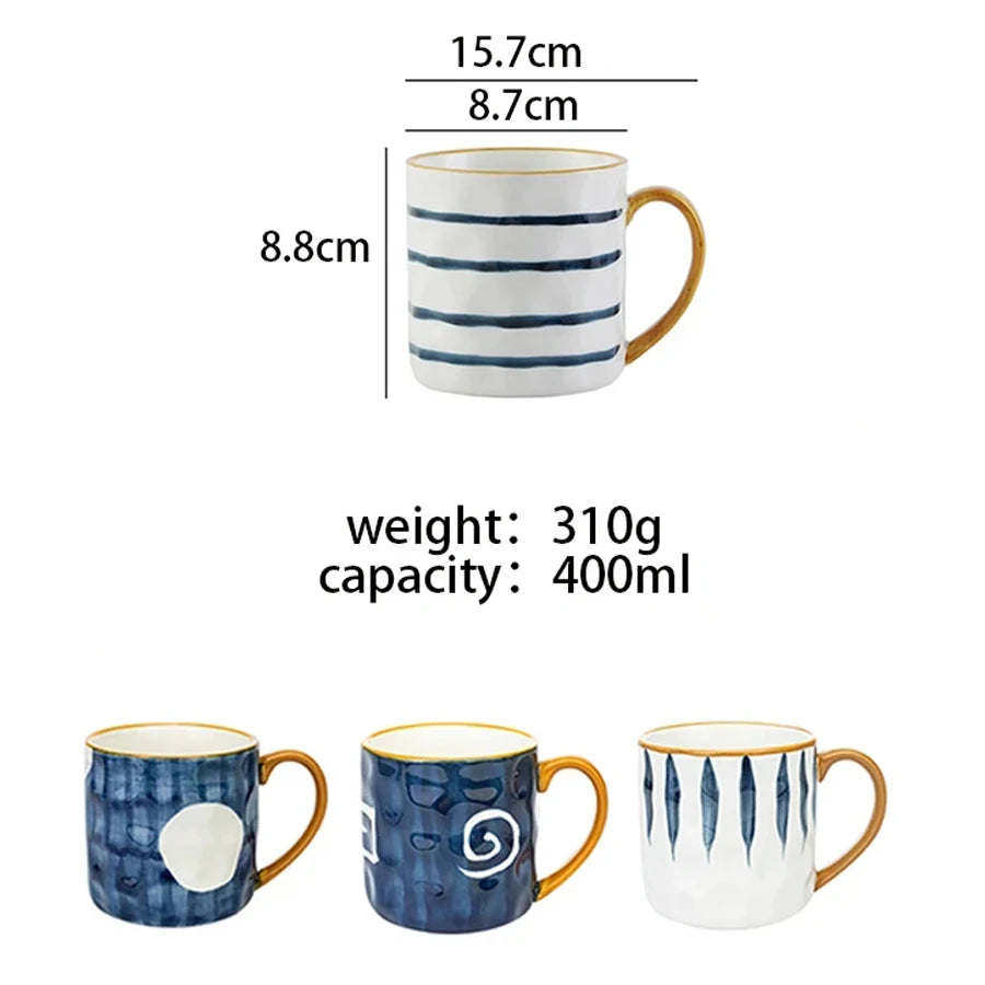 400ml Japanese Ceramic Coffee Mug - Bumpy Surface Heat-Resistant Cup