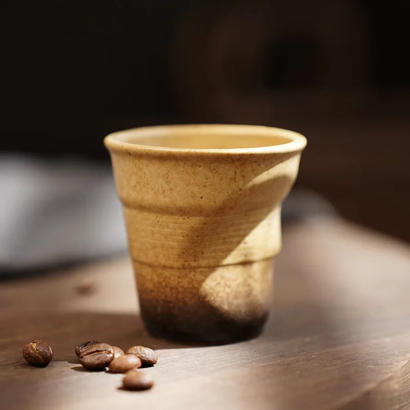 Mini Creative Irregular Coffee Cup - 90/180ml Retro Ceramic