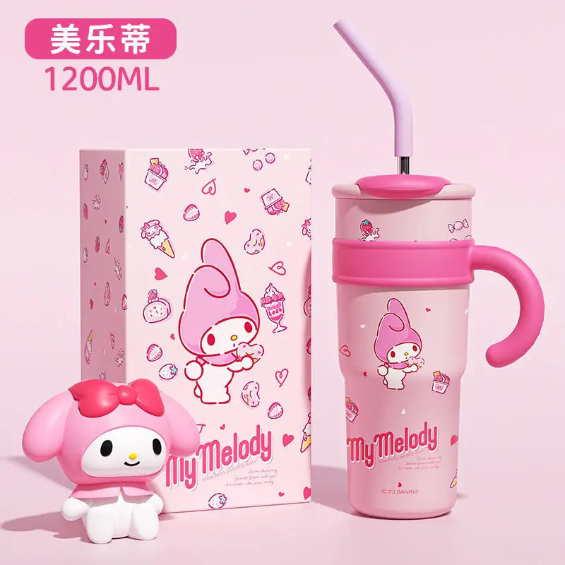 Sanrio Hello Kitty 700/1200ml Stanley Cup Large Capacity Cute Straw Insulated Cup My Melody Cartoon Child Stainless Cup Gift