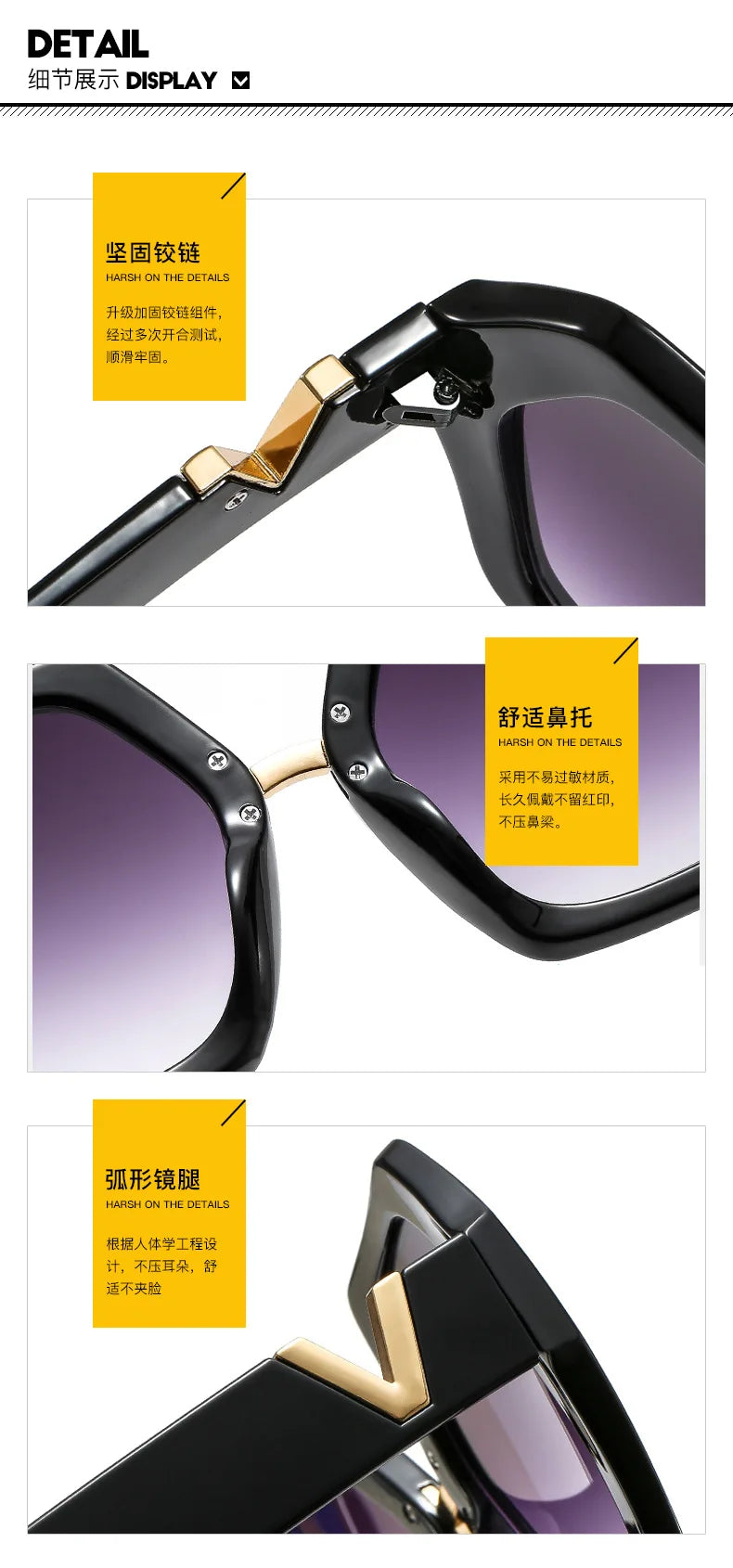 Fashion Luxury Designer Sunglasses Women Men Oversized Polygonal Sun Glasses Female Vintage Travel Driving Shades Eyewear UV400