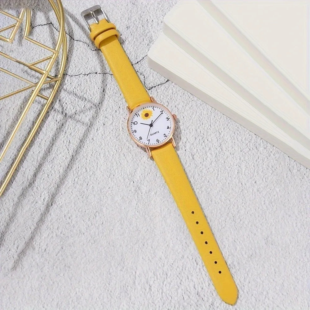 Children's Watch & Bracelet Set - Cute Chrysanthemum Quartz
