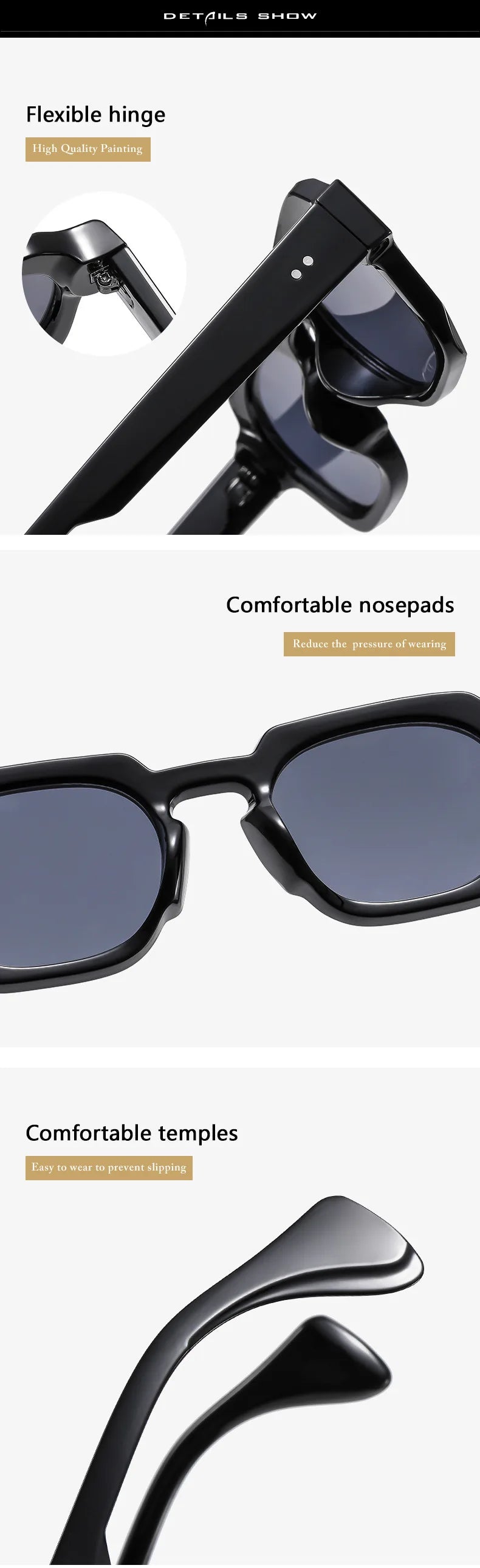 2025 Fashion Small Square Rivets Sunglasses Women Thick Frame Travel Sun Glasses Men's Ladies Sun Shades UV400 Unisex Eyewears
