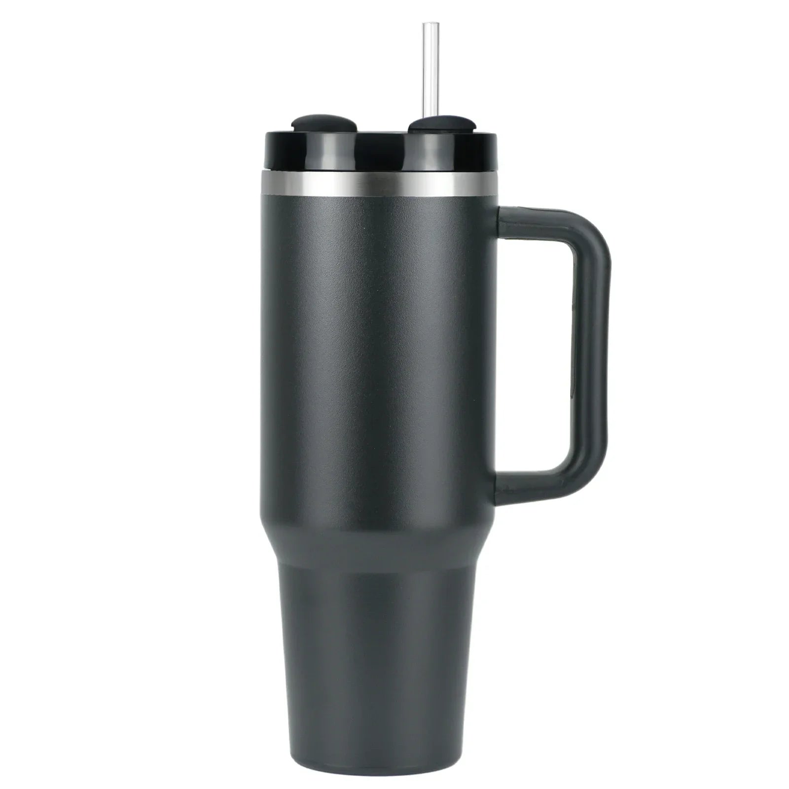 40oz Stainless Steel Tumbler with Handle & Straw - Vacuum Insulated Travel Mug