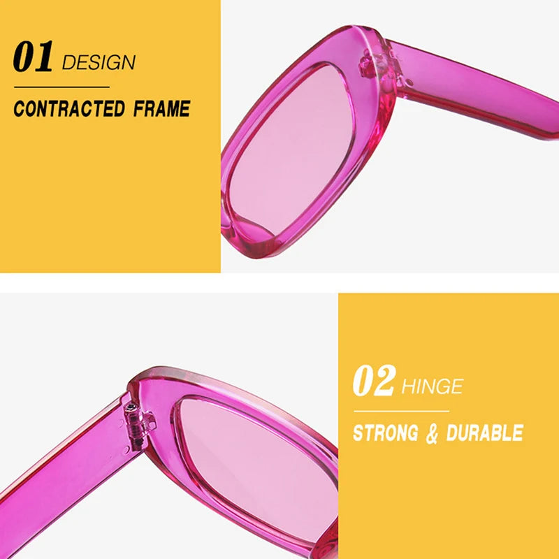 Fashion Black Square Sunglasses Woman Luxury Brand Small Rectangle Sun Glasses Female Gradient Clear Mirror Oculos De Sol