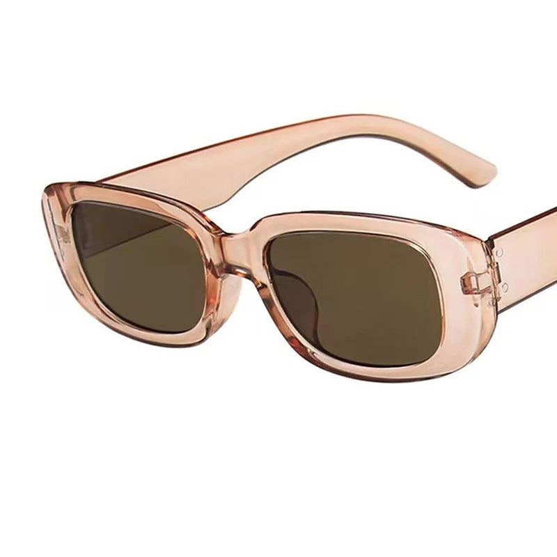 Fashion Black Square Sunglasses Woman Luxury Brand Small Rectangle Sun Glasses Female Gradient Clear Mirror Oculos De Sol