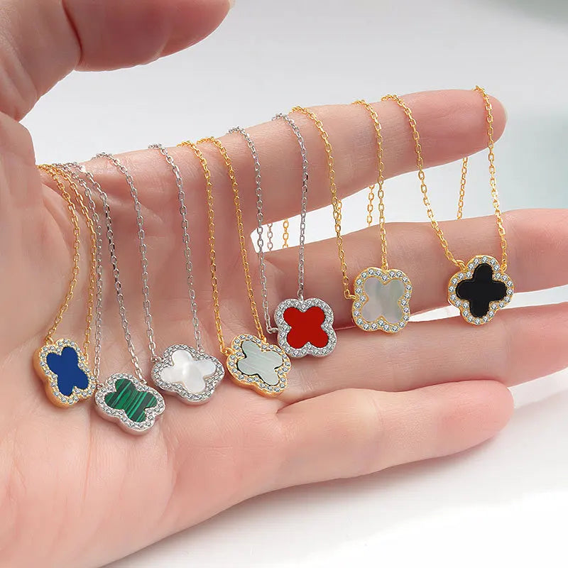 Necklaces, simple and high-end, clover necklaces, earrings, necklace sets, jewelry wholesale