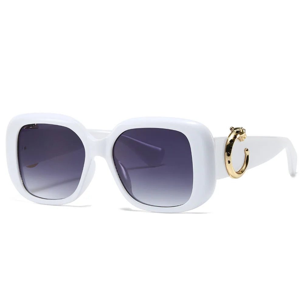 Big Frame Luxury Brand Designer Vintage Square Sunglasses Women For Men Sun Glasses Punk Classic Outdoor Gold Leopard Shades