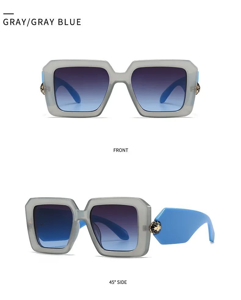 New Oversized Square Sunglasses Women For Female Luxury Brand Designer Vintage Sun Glasses Popular Punk Elegant Sexy Lady Shades