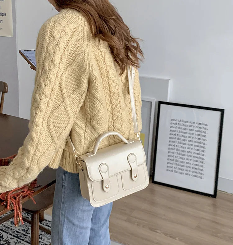 Vintage Women Handbag - Small PU Leather Shoulder Bag
