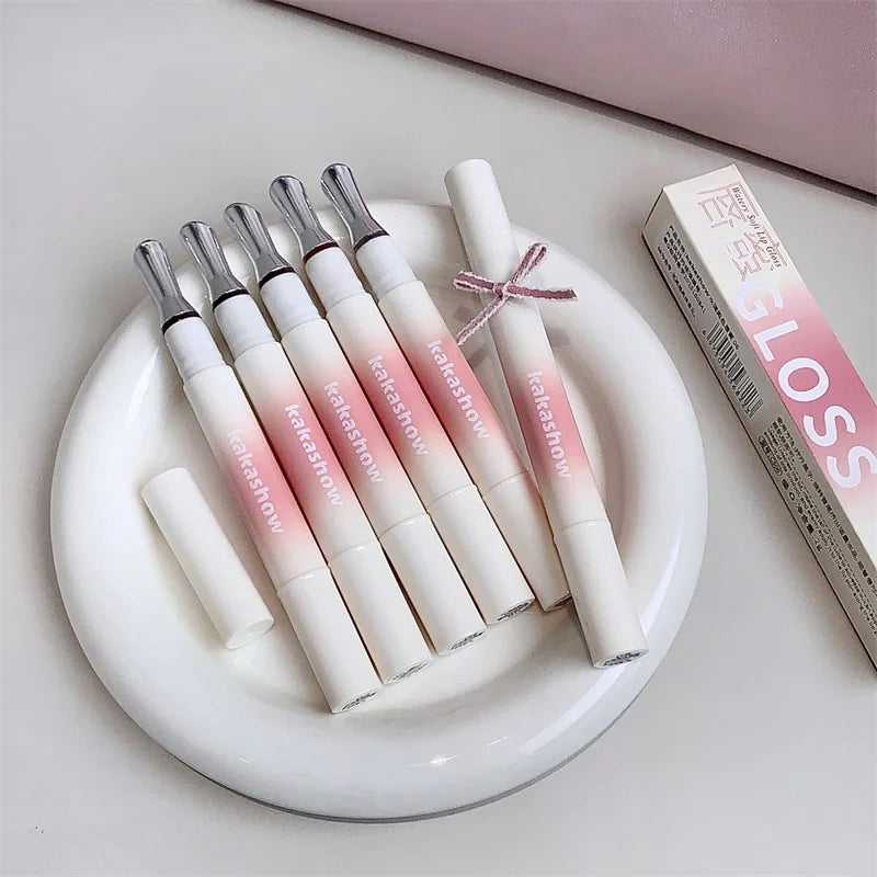 Mirror Watery Lip Gloss - Moisturizing Jelly Lip Tint with Iron Brush