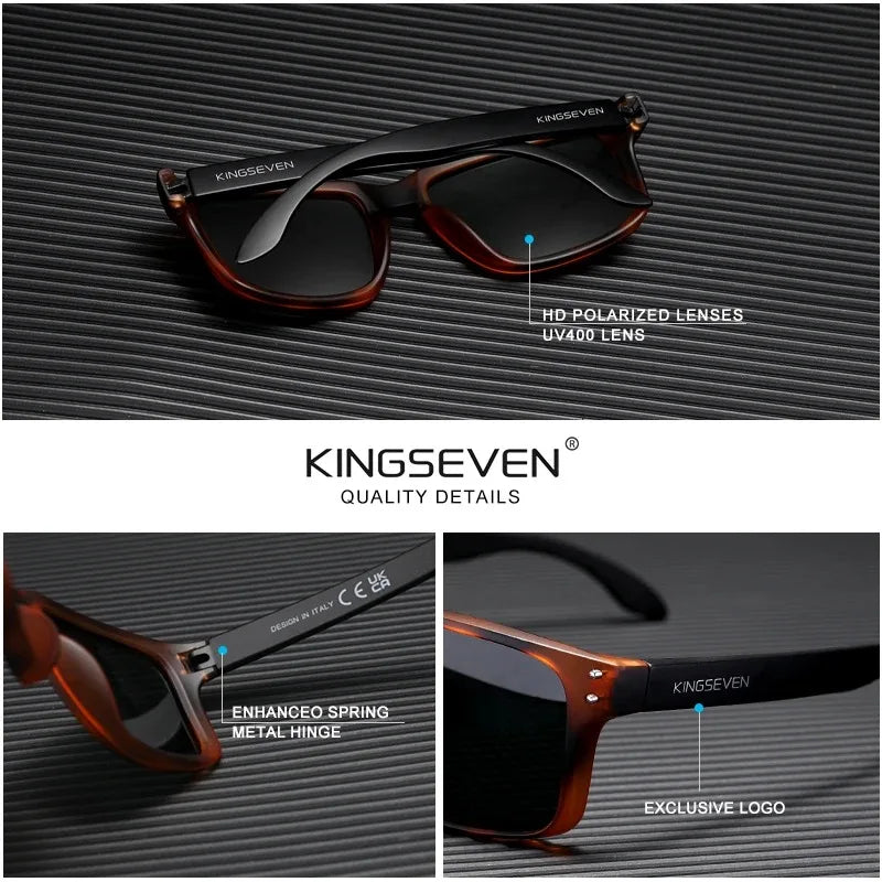 KINGSEVEN Rectangle Retro TR90 Polarized Sunglasses Women Men Cycling UV400 Climbing Glasses Anti-glare Outdoor Sports Eyewear