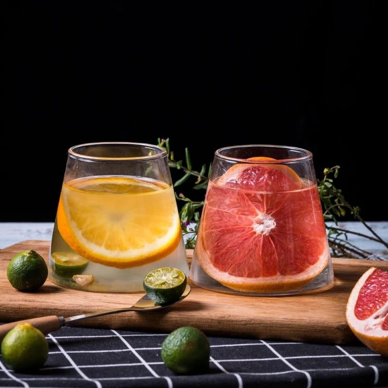 Creative Glass Glass Household High Borosilicate Whiskey Glass Single Layer Transparent Glass Juice Drink Cup Drinking Cup