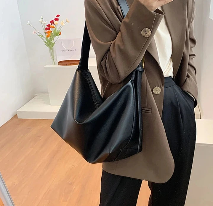 Women's Commuter Crossbody Bag - Large Capacity Soft Leather Tote