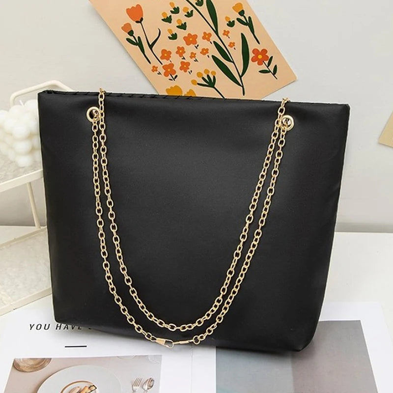 Women's Large Capacity PU Shoulder Tote Bag - Casual Crossbody Handbag