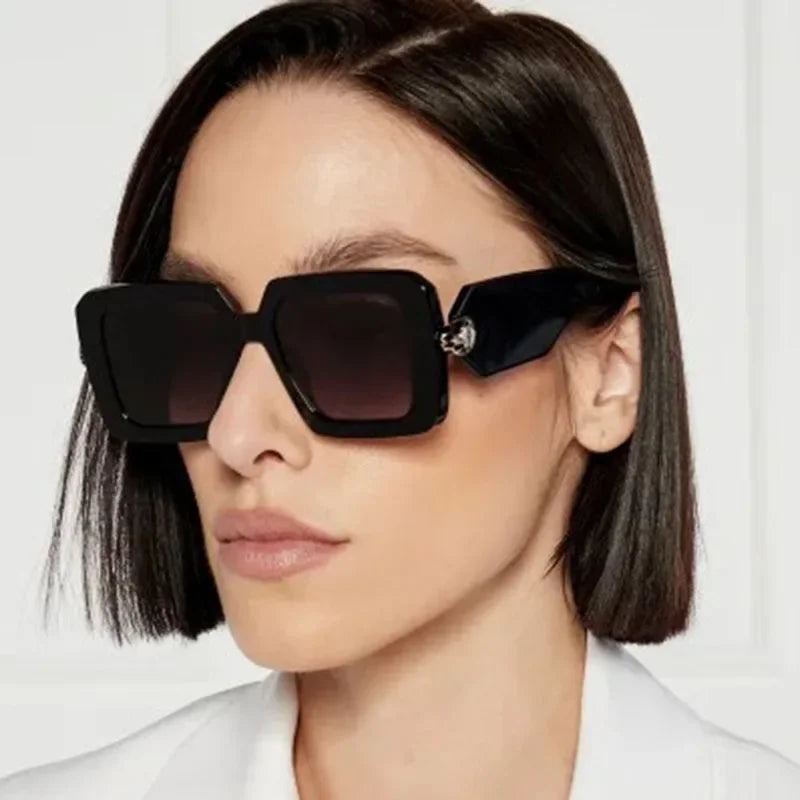 New Oversized Square Sunglasses Women For Female Luxury Brand Designer Vintage Sun Glasses Popular Punk Elegant Sexy Lady Shades
