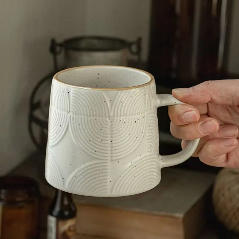 Japanese Ceramic Mug, High-value Coffee Mugs, Pine Tree Pattern Oat Breakfast Milk Kawaii Cup, Couple Tea Cups As Birthday Gift