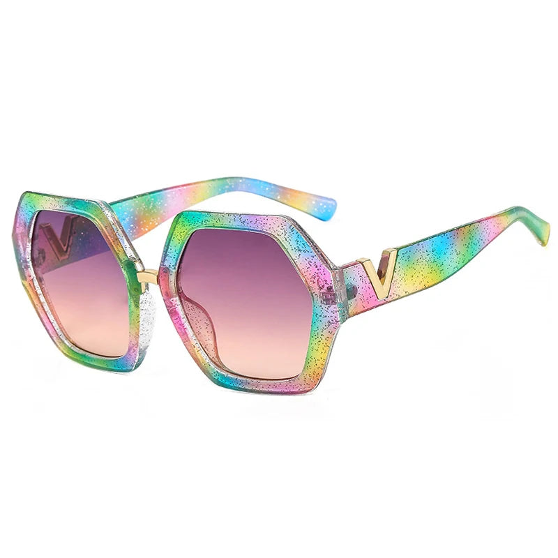 Fashion Luxury Designer Sunglasses Women Men Oversized Polygonal Sun Glasses Female Vintage Travel Driving Shades Eyewear UV400
