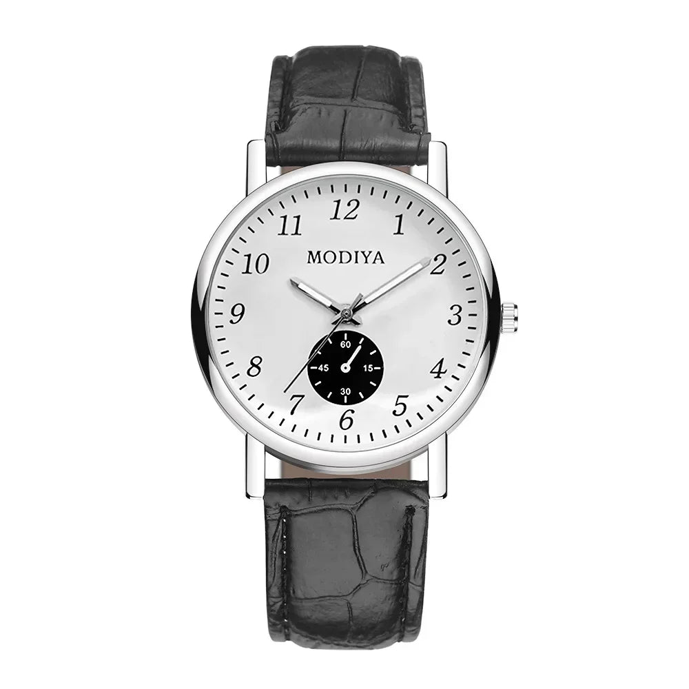 Men's Business Leather Strap Watch - Luxury Quartz Wristwatch
