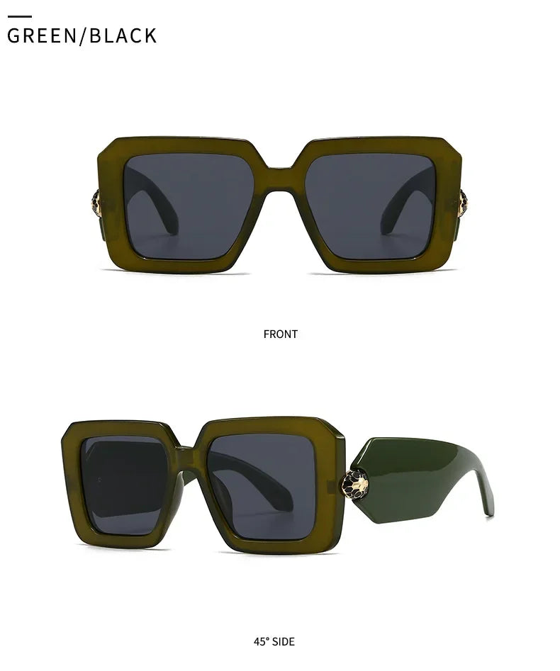 New Oversized Square Sunglasses Women For Female Luxury Brand Designer Vintage Sun Glasses Popular Punk Elegant Sexy Lady Shades