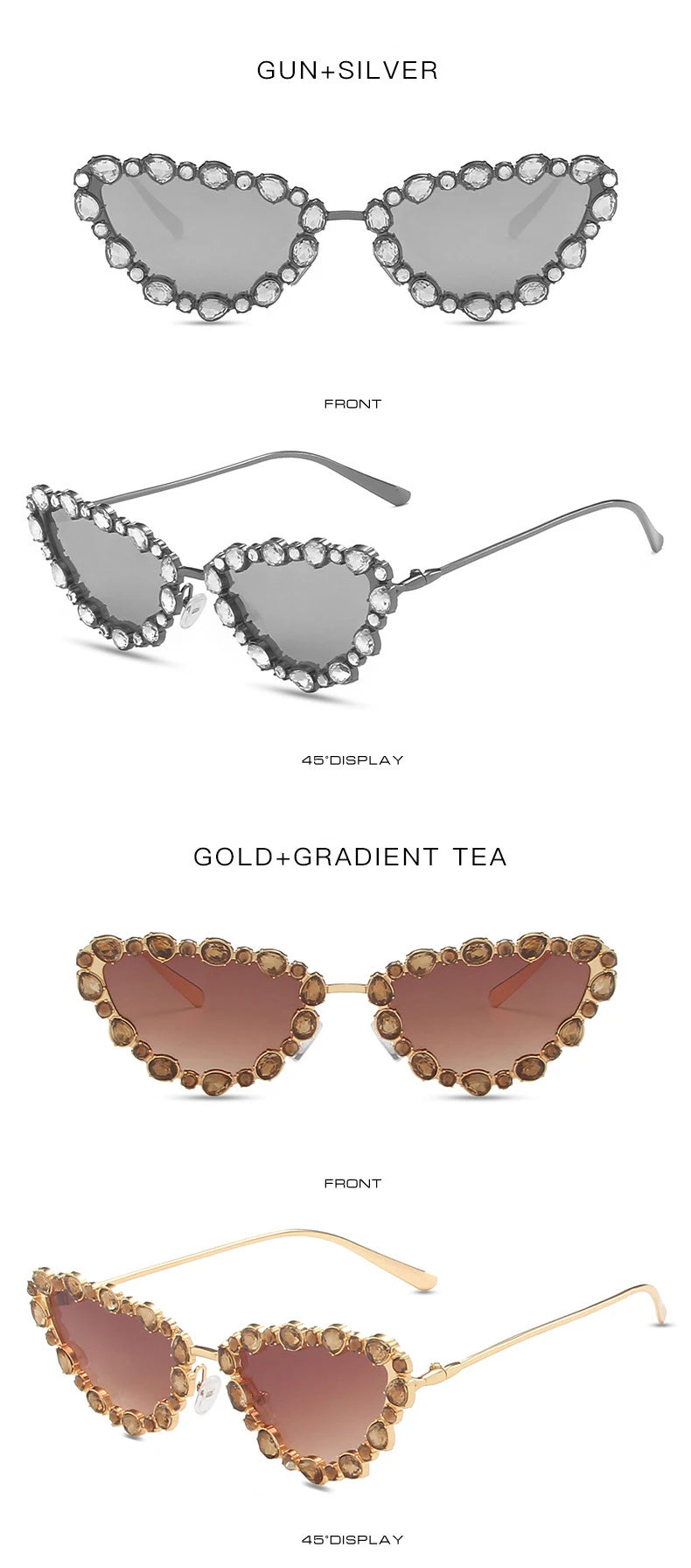 56219 Brand Diamond Sunglasses Women Cat Eye Retro Sun Glasses for Women Luxury Vintage Shades Female Black Oculos