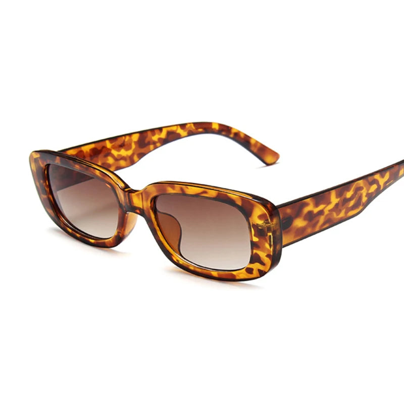 Fashion Black Square Sunglasses Woman Luxury Brand Small Rectangle Sun Glasses Female Gradient Clear Mirror Oculos De Sol