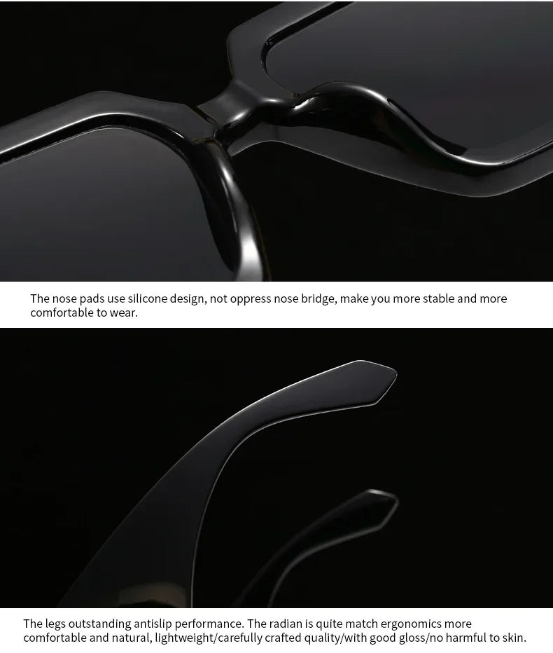 New Oversized Square Sunglasses Women For Female Luxury Brand Designer Vintage Sun Glasses Popular Punk Elegant Sexy Lady Shades