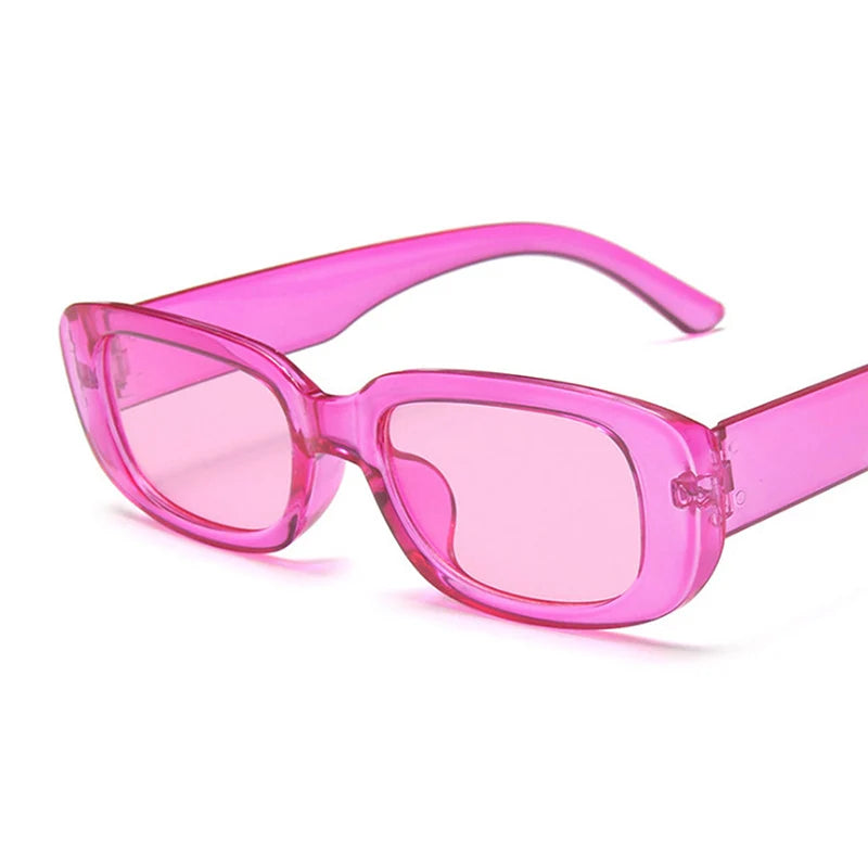 Fashion Black Square Sunglasses Woman Luxury Brand Small Rectangle Sun Glasses Female Gradient Clear Mirror Oculos De Sol
