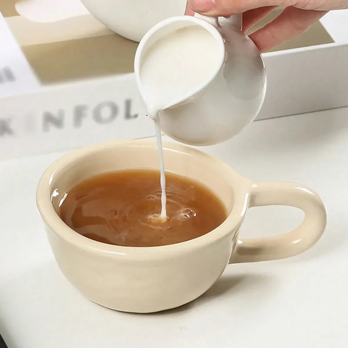 Unique Checkerboard Ceramic Coffee Cup - Perfect Gift