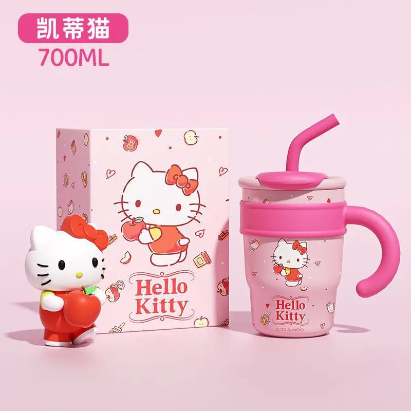 Sanrio Hello Kitty 700/1200ml Stanley Cup Large Capacity Cute Straw Insulated Cup My Melody Cartoon Child Stainless Cup Gift