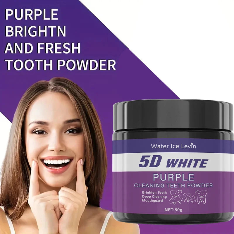 Purple Teeth Whitening Powder - Visible Results in 5 Days