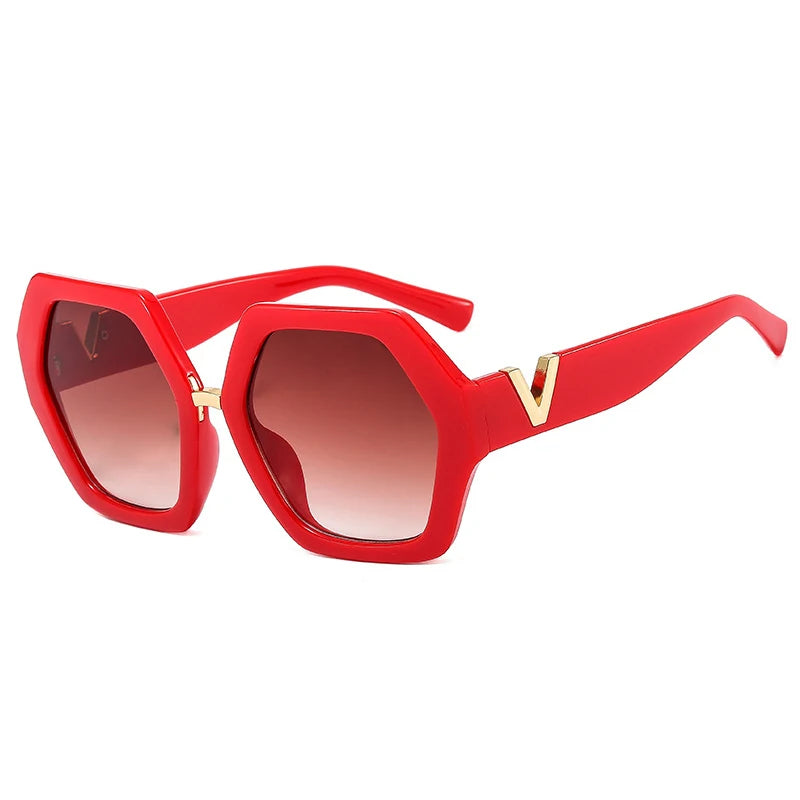Fashion Luxury Designer Sunglasses Women Men Oversized Polygonal Sun Glasses Female Vintage Travel Driving Shades Eyewear UV400