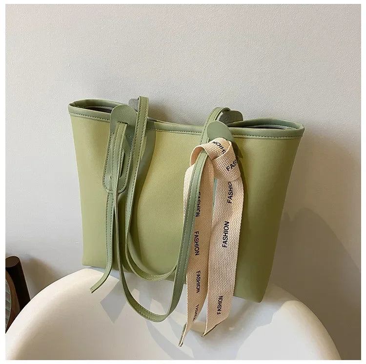 Luxury High Quality Women Handbag Designer Brand Shoulder Bag Large Capacity Solid Color Underarm Bag Lady Reusable Shopping Bag