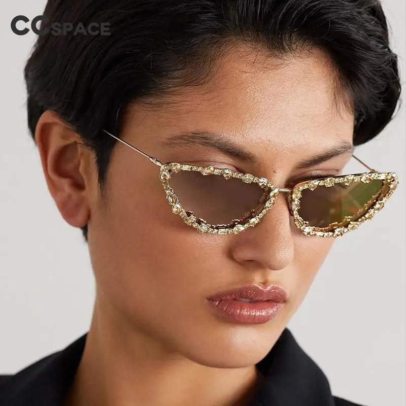 56219 Brand Diamond Sunglasses Women Cat Eye Retro Sun Glasses for Women Luxury Vintage Shades Female Black Oculos