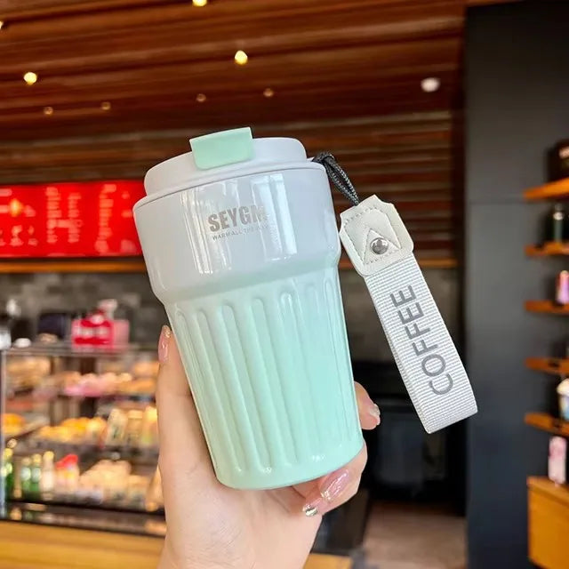 Stainless Steel Thermal Coffee Bottle 400/500ml - Leak-proof Travel Mug
