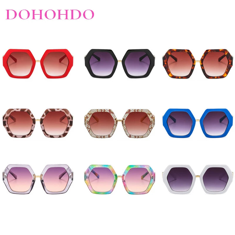 Fashion Luxury Designer Sunglasses Women Men Oversized Polygonal Sun Glasses Female Vintage Travel Driving Shades Eyewear UV400