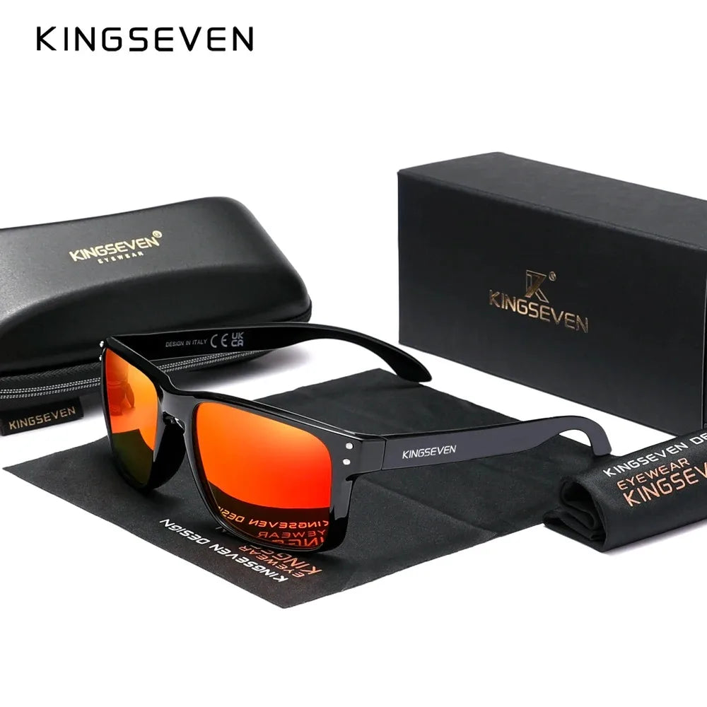KINGSEVEN Rectangle Retro TR90 Polarized Sunglasses Women Men Cycling UV400 Climbing Glasses Anti-glare Outdoor Sports Eyewear