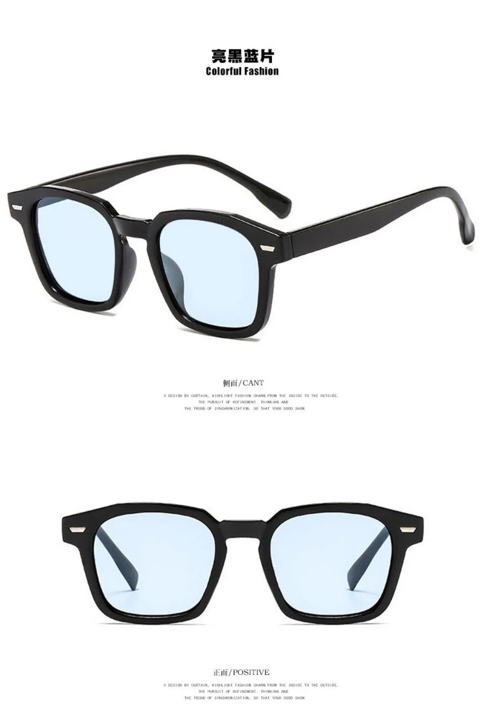 New Retro Vintage Square Frame Sunglasses for Women Men Unisex Transparent Outdoor Sports Ridding Black Sunglasses Eyewear UV400