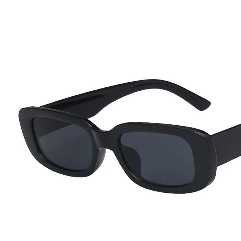 Fashion Black Square Sunglasses Woman Luxury Brand Small Rectangle Sun Glasses Female Gradient Clear Mirror Oculos De Sol
