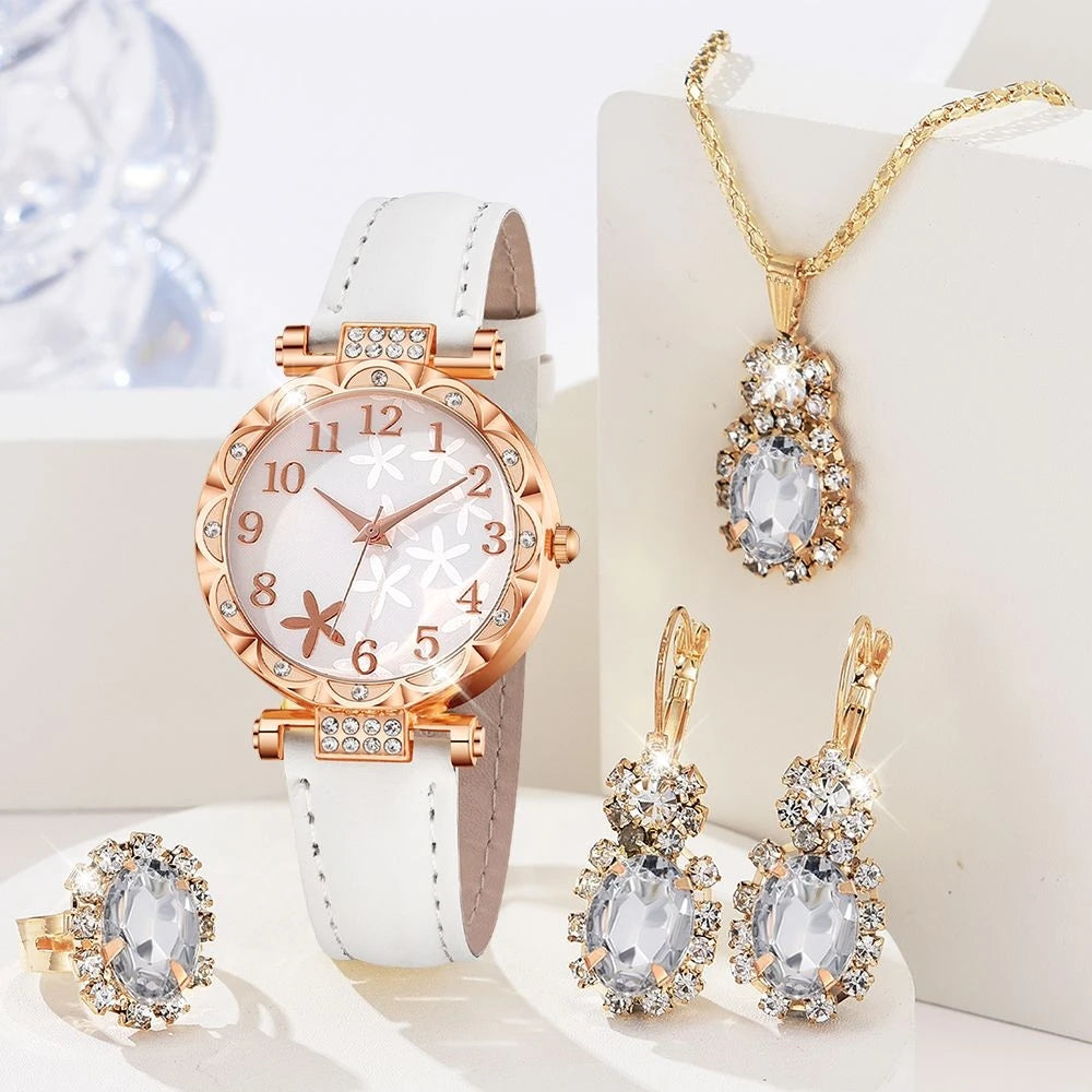 Women's Watch Set - 5pcs Luxury Rhinestone Quartz Watches