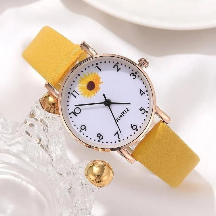Children's Watch & Bracelet Set - Cute Chrysanthemum Quartz