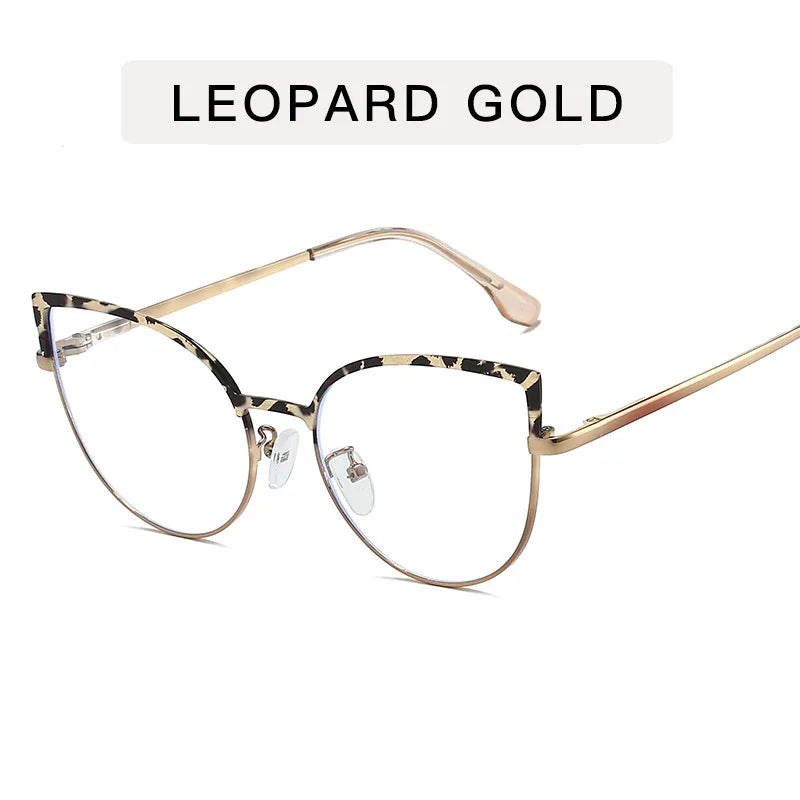 Cute cat eye glasses frame metal anti-blue light glasses female ins fashion spring leg glasses frame computer goggles whosale