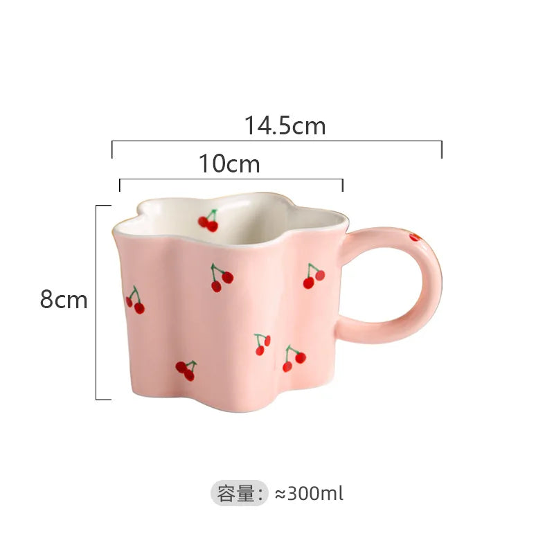 Cherry Print Ceramic Mug - Perfect Gift for Kids