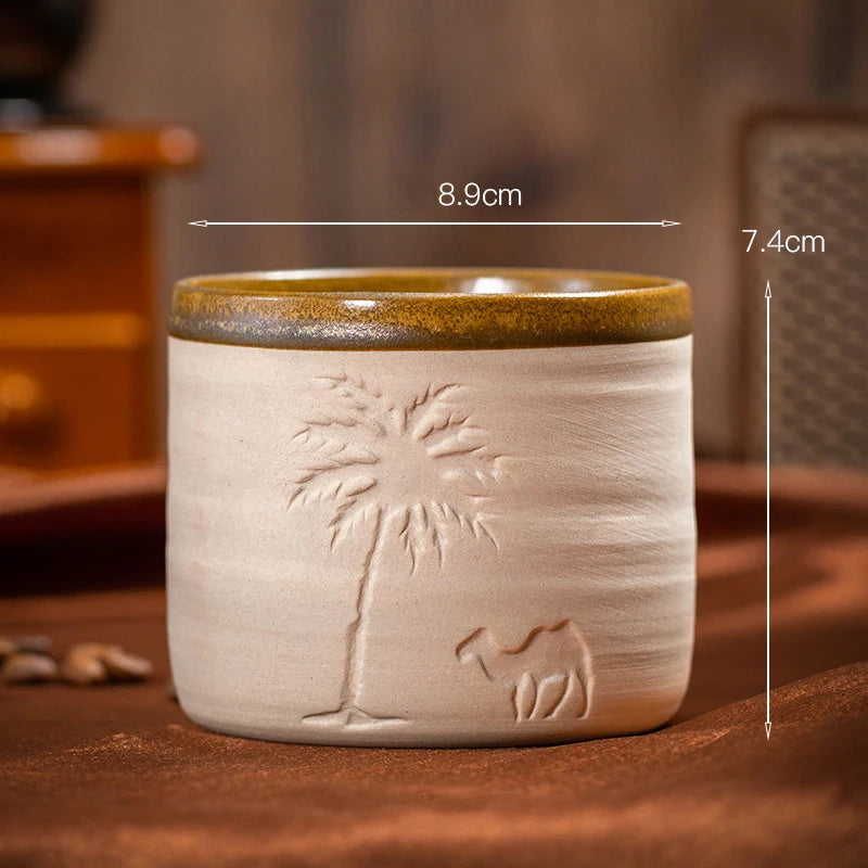 Coarse pottery espresso cup,Ceramic Mug, Simple & High-Grade Coffee Cup, Milk Cup