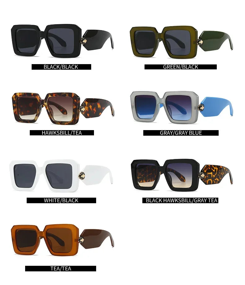 New Oversized Square Sunglasses Women For Female Luxury Brand Designer Vintage Sun Glasses Popular Punk Elegant Sexy Lady Shades