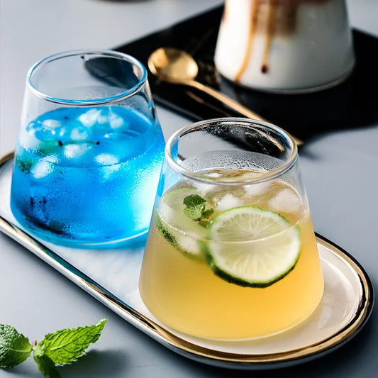 Creative Glass Glass Household High Borosilicate Whiskey Glass Single Layer Transparent Glass Juice Drink Cup Drinking Cup