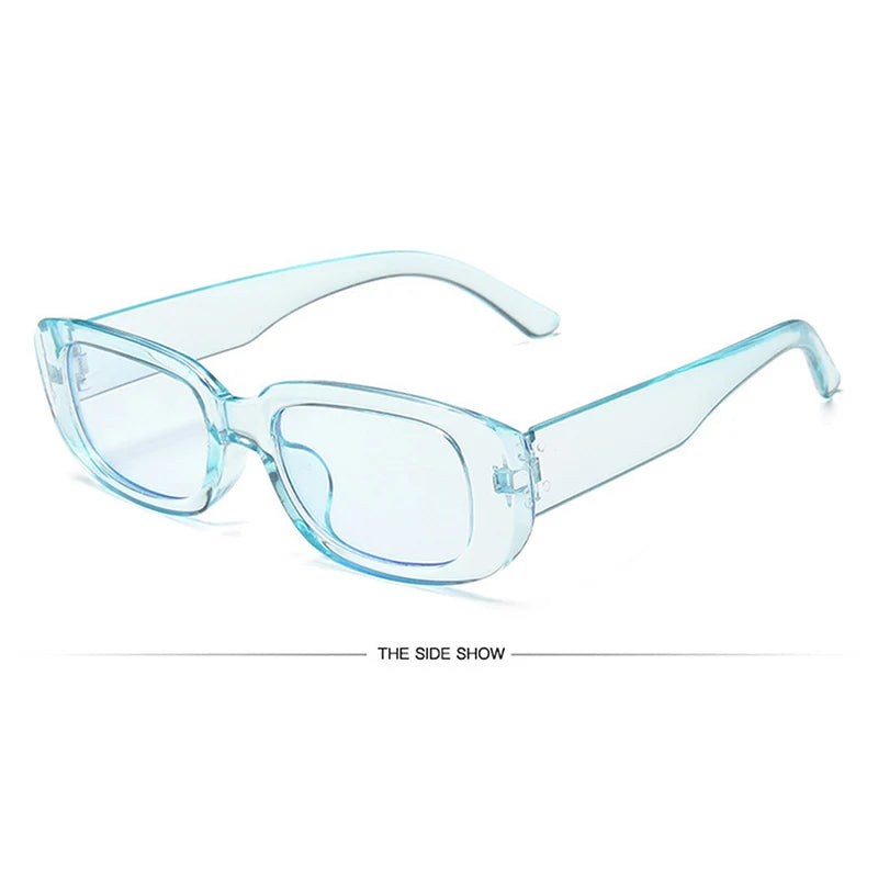 Fashion Black Square Sunglasses Woman Luxury Brand Small Rectangle Sun Glasses Female Gradient Clear Mirror Oculos De Sol