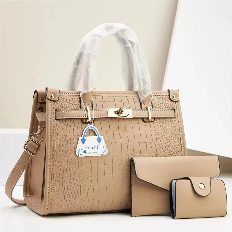 2025 Women's 3-Piece Tote Bag Set - Large Capacity Casual Handbag Collection