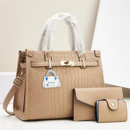 2025 New Casual Tote Bags Women Handbag Large Capacity Womens Shoulder Crossbody Bag High-quality 3Piece Set Lady Composite Bag